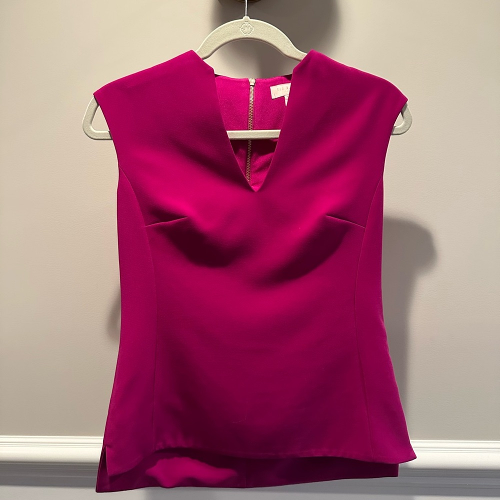 Ted Baker Fuchsia V-Neck Blouse